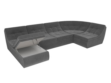 Большой модульный диван Холидей, Серый (велюр) в Петрозаводске - предосмотр 6