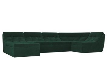 Большой модульный диван Холидей, Зеленый (велюр) в Петрозаводске