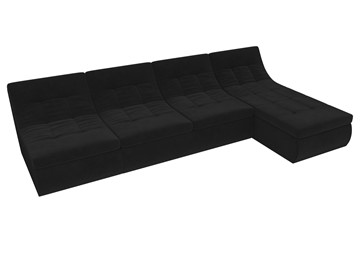 Модульный раскладной диван Холидей, Черный (велюр) в Петрозаводске - предосмотр 5