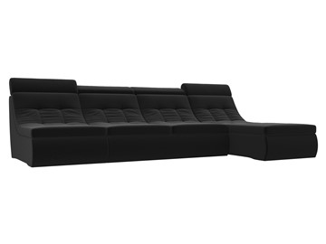 Большой модульный диван Холидей люкс, Черный (микровельвет) в Петрозаводске
