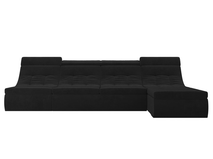 Модульный угловой диван Холидей люкс, Черный (велюр) в Петрозаводске - изображение 3