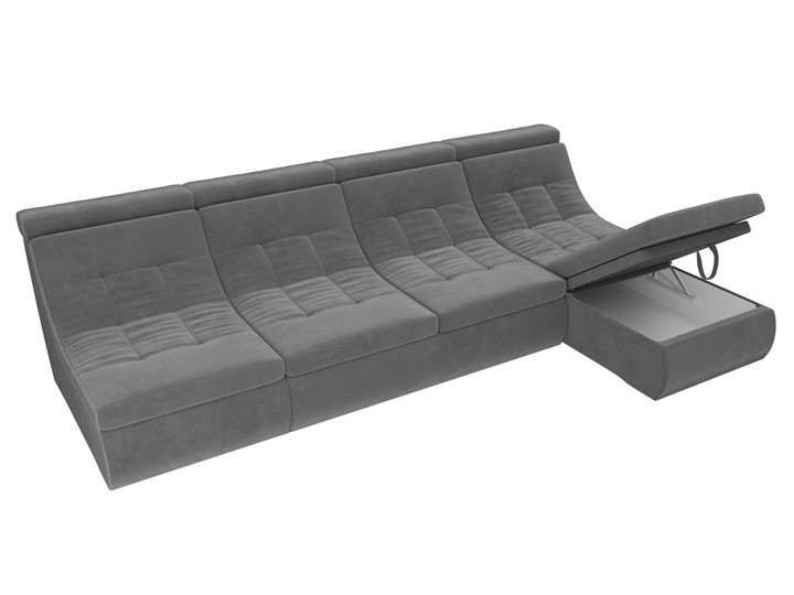 Большой модульный диван Холидей люкс, Серый (велюр) в Петрозаводске - изображение 7