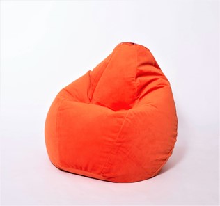 Кресло-мешок Груша большое, велюр однотон, оранжевое в Петрозаводске