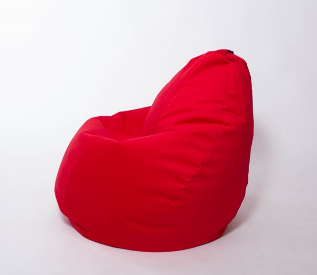 Кресло-мешок Груша среднее, велюр однотон, красное в Петрозаводске - изображение 1
