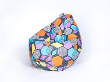 Кресло-мешок Груша среднее, велюр принт, геометрия в Петрозаводске