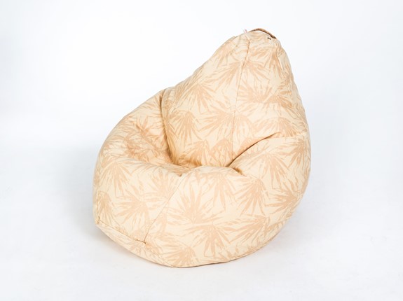 Кресло-мешок Груша среднее, жаккард, бежевые листья в Петрозаводске - изображение