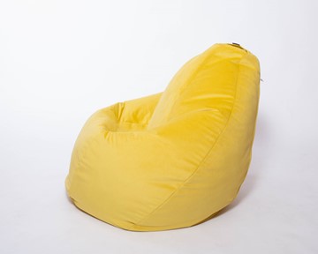 Кресло-мешок Груша среднее, велюр однотон, лимонное в Петрозаводске - предосмотр 1