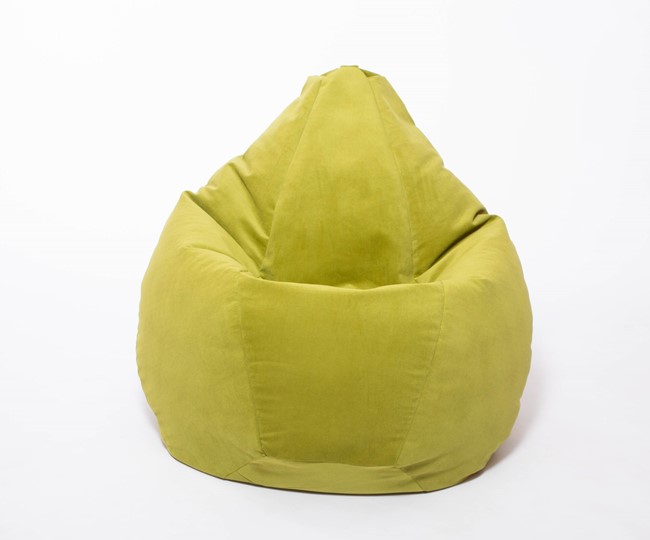 Кресло-мешок Груша малое, велюр однотон, травянное в Петрозаводске - изображение 1