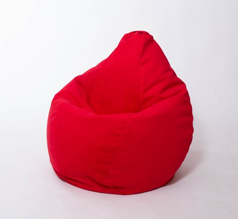 Кресло-мешок Груша большое, велюр однотон, красное в Петрозаводске - изображение