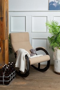 Кресло-качалка в гостиную Корсика, ткань Amigo Beige 34-Т-AB в Петрозаводске - предосмотр 8