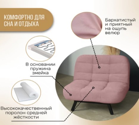 Кресло на ножках Абри опора металл (розовый) в Петрозаводске - изображение 9