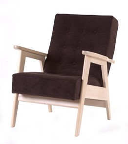 Кресло Ретро (беленый дуб / RS 32 - коричневый) в Петрозаводске - предосмотр