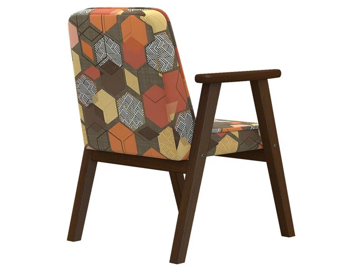 Кресло Ретро ткань геометрия коричневый, каркас орех в Петрозаводске - изображение 1