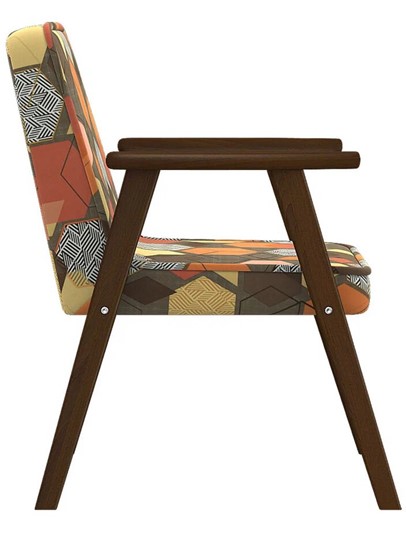 Кресло Ретро ткань геометрия коричневый, каркас орех в Петрозаводске - изображение 3