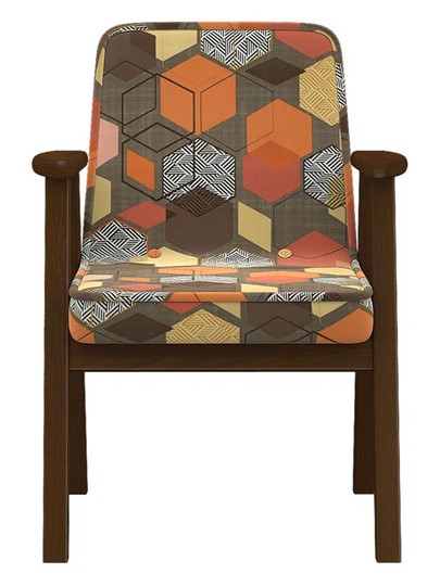 Кресло Ретро ткань геометрия коричневый, каркас орех в Петрозаводске - изображение 4