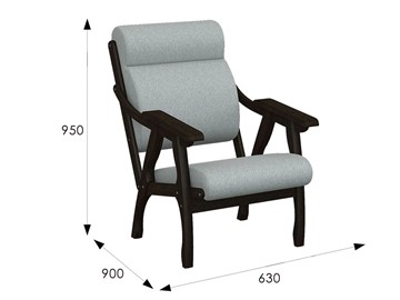 Кресло Вега 10 ткань серый, каркас венге в Петрозаводске - предосмотр 6