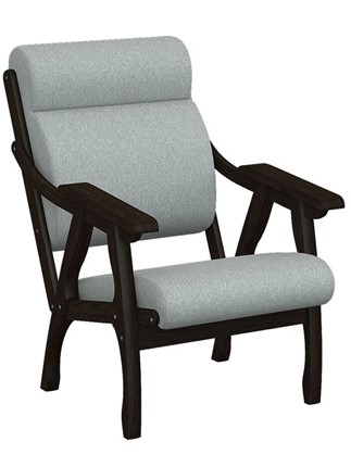 Кресло Вега 10 ткань серый, каркас венге в Петрозаводске - изображение