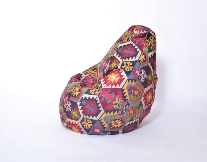 Кресло-мешок Груша большое, велюр принт, мехико графит в Петрозаводске - изображение 1