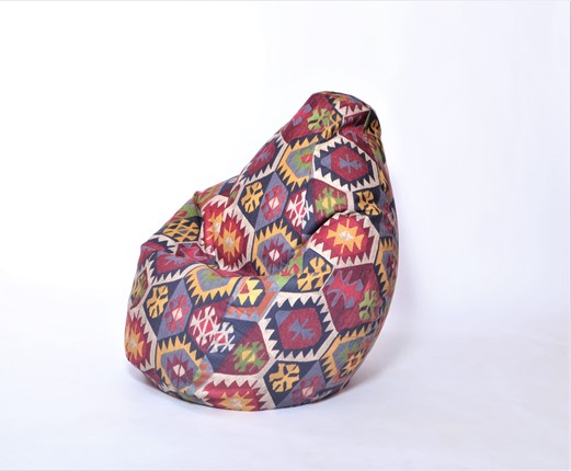 Кресло-мешок Груша малое, велюр принт, мехико графит в Петрозаводске - изображение