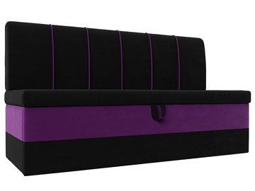 Прямой кухонный диван Энигма, Черный/Фиолетовый (Микровельвет) в Петрозаводске - предосмотр