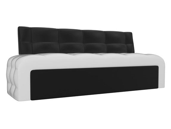 Кухонный диван Люксор, Белый/Черный (экокожа) в Петрозаводске - изображение