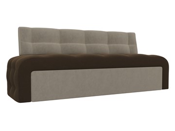 Прямой кухонный диван Люксор, Коричневый/Бежевый (микровельвет) в Петрозаводске - предосмотр