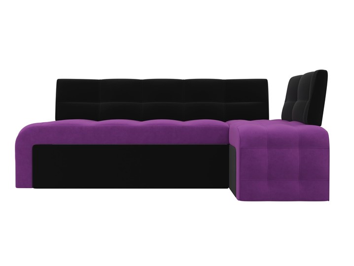 Кухонный диван Люксор угловой, Фиолетовый/Черный (микровельвет) в Петрозаводске - изображение 3
