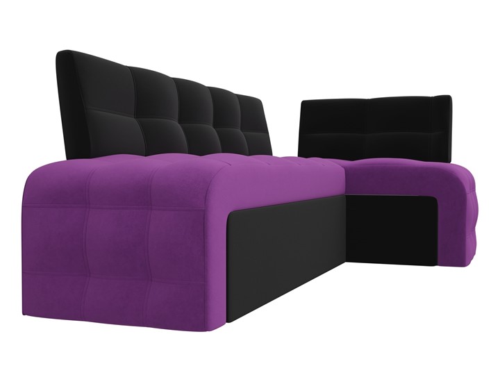 Кухонный диван Люксор угловой, Фиолетовый/Черный (микровельвет) в Петрозаводске - изображение 4