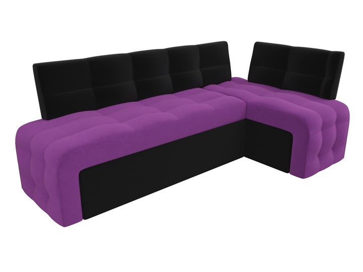 Кухонный диван Люксор угловой, Фиолетовый/Черный (микровельвет) в Петрозаводске - изображение 5