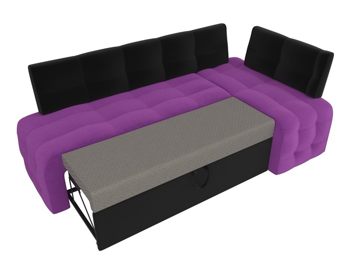 Кухонный диван Люксор угловой, Фиолетовый/Черный (микровельвет) в Петрозаводске - изображение 6