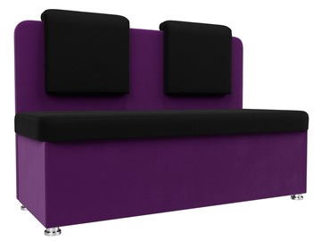 Прямой кухонный диван Маккон 2-х местный, Черный/Фиолетовый (микровельвет) в Петрозаводске - предосмотр