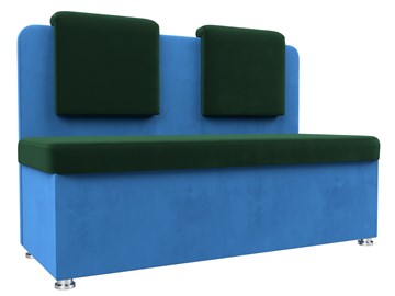 Кухонный диван Маккон 2-х местный, Зеленый/Голубой (велюр) в Петрозаводске - предосмотр