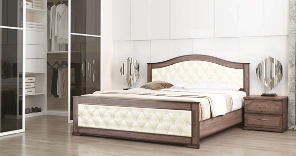 Кровать Стиль 3, 160х200, кожзам, с основанием в Петрозаводске - изображение