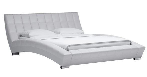Кровать спальная Оливия 160 арт. Марика 483 к/з (белый) с основанием в Петрозаводске - изображение