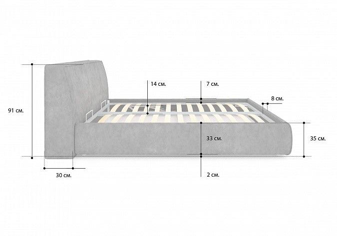 Кровать с подъемным механизмом Altea 140х200 в Петрозаводске - изображение 3