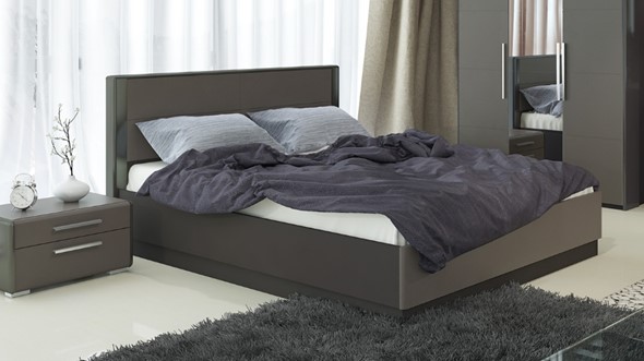 Кровать с подъемным механизмом Наоми 1600, цвет Фон серый, Джут СМ-208.01.02 в Петрозаводске - изображение