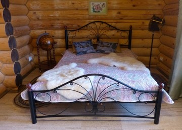 Спальная кровать Фортуна 2, 1400, черный/черный в Петрозаводске