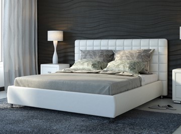 Спальная кровать Corso-3 200x200, Экокожа (Белый) в Петрозаводске - предосмотр