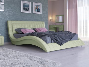Двуспальная кровать Атлантико 160x200, Экокожа (Зеленое яблоко) в Петрозаводске