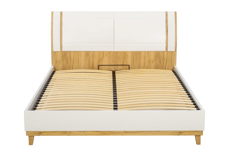 Кровать 2-спальная Бари 1600 с подъёмным механизмом Дуб Золотой/Белый ЛД 698.220 в Петрозаводске - изображение 9