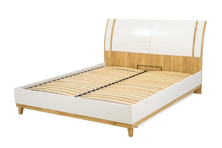 Кровать 2-спальная Бари 1600 с подъёмным механизмом Дуб Золотой/Белый ЛД 698.220 в Петрозаводске - изображение 11