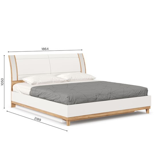 Двуспальная кровать Бари 1800 с подъёмным механизмом Дуб Золотой/Белый ЛД 698.220 в Петрозаводске - изображение 13