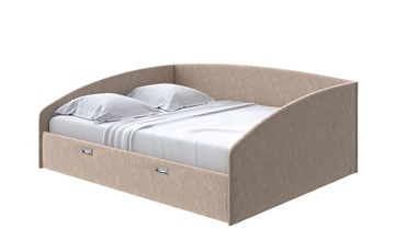 Кровать в спальню Bono 160х200, Флок (Бентлей Какао) в Петрозаводске