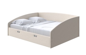 Кровать в спальню Bono 160х200, Искусственная шерсть (Лама Бежевый) в Петрозаводске