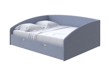 Двуспальная кровать Bono 160х200, Рогожка (Firmino Голубой лед) в Петрозаводске