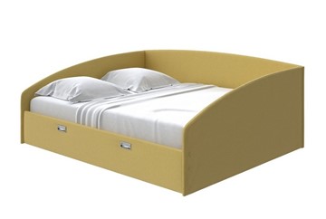 Кровать спальная Bono 160х200, Рогожка (Firmino Канареечный) в Петрозаводске