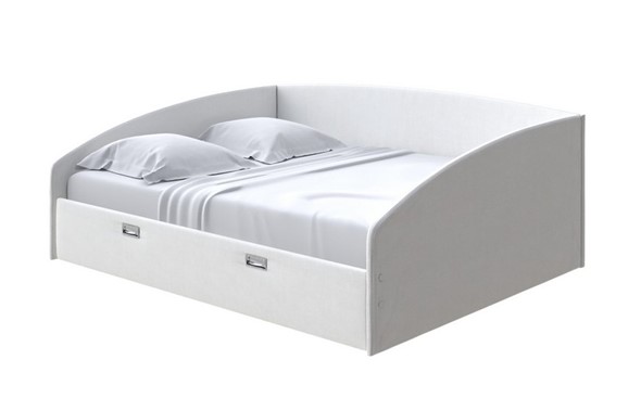 Двуспальная кровать Bono 160х200, Рогожка (Тетра Молочный) в Петрозаводске - изображение