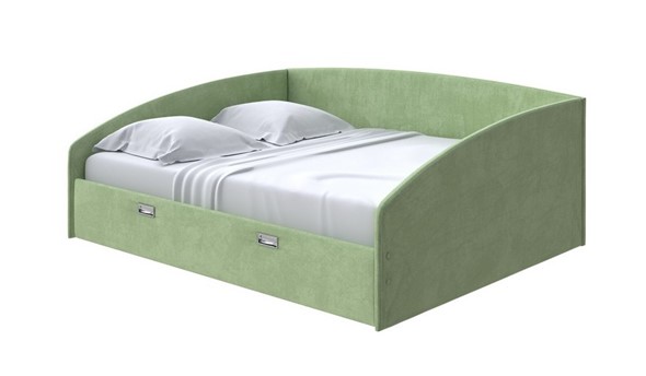 Двуспальная кровать Bono 160х200, Велюр (Casa Яблоневый) в Петрозаводске - изображение