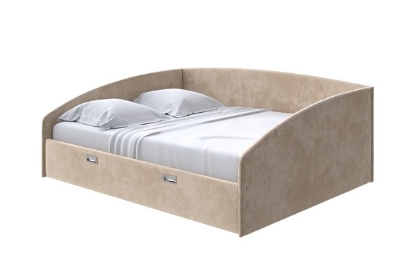Двуспальная кровать Bono 160х200, Велюр (Лофти Тауп) в Петрозаводске - изображение