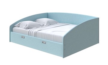 Спальная кровать Bono 160х200, Велюр (Scandi Cotton 20 Голубой Лед) в Петрозаводске